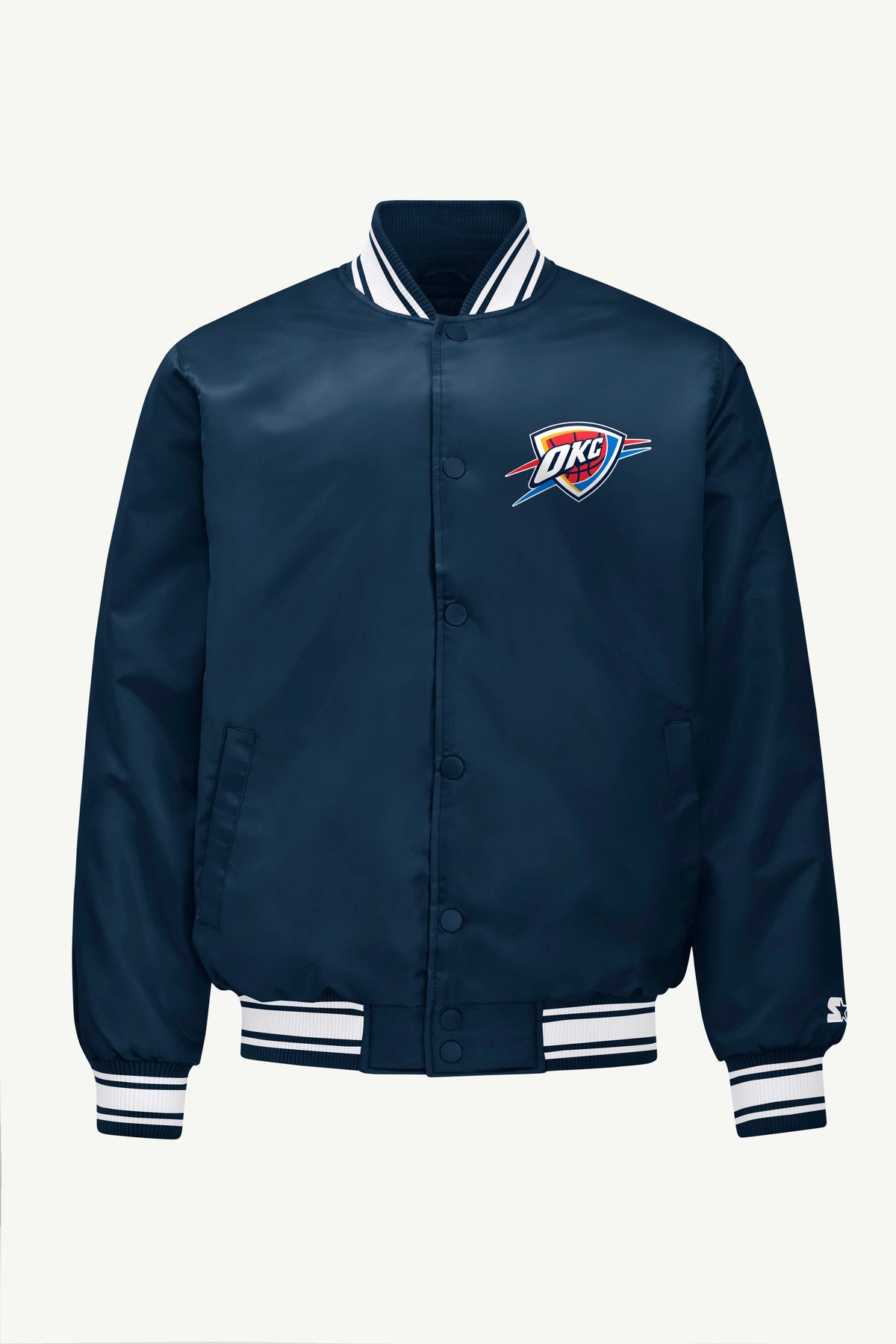 Starter MENS OKLAHOMA CITY THUNDER SATIN VARSITY JACKET