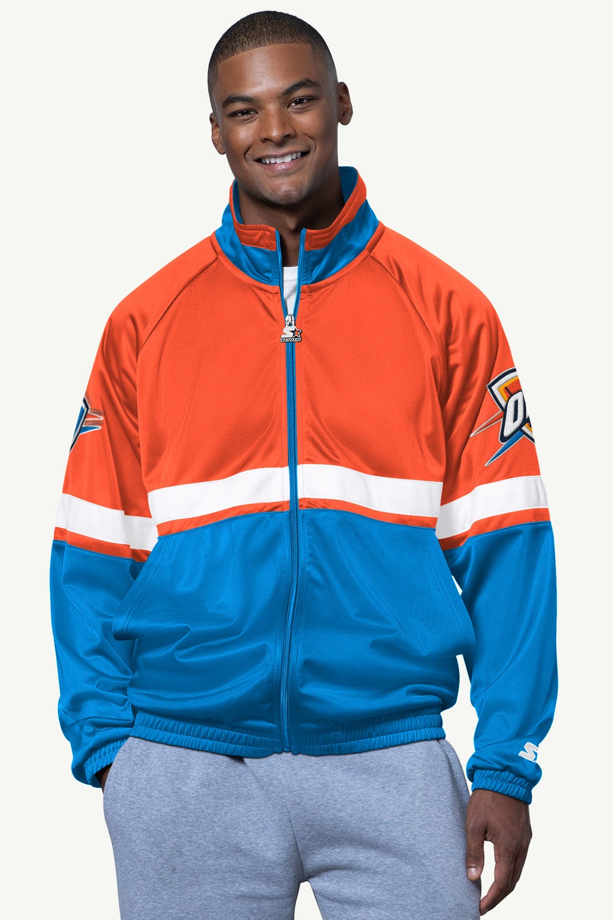 Starter MENS OKLAHOMA CITY THUNDER VETERAN TRACK JACKET
