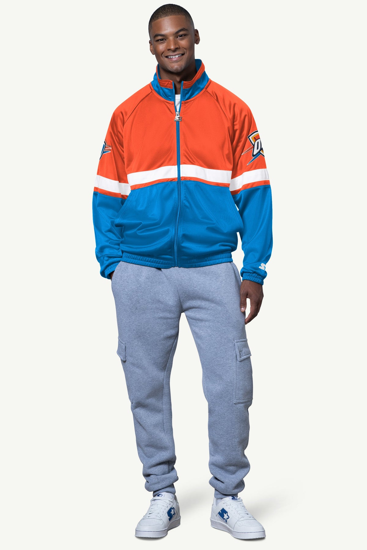 Starter MENS OKLAHOMA CITY THUNDER VETERAN TRACK JACKET