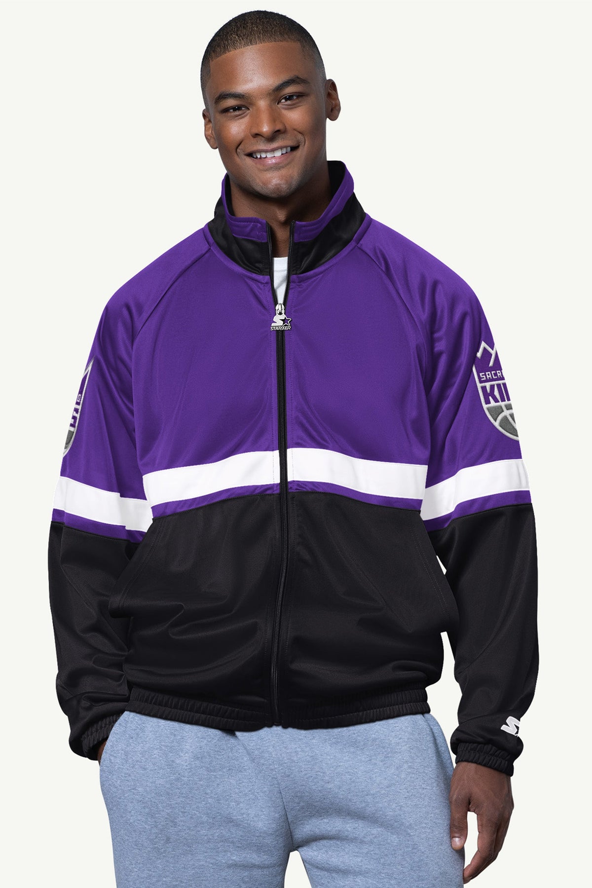 Starter MENS SACRAMENTO KINGS VETERAN TRACK JACKET