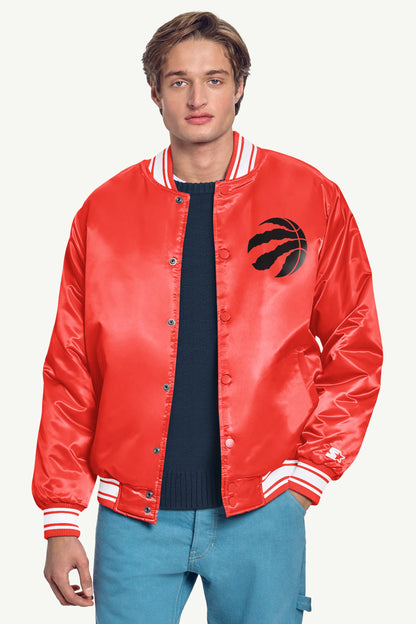 Starter MENS TORONTO RAPTORS PRINTED GRAPHIC SATIN VARSITY JACKET