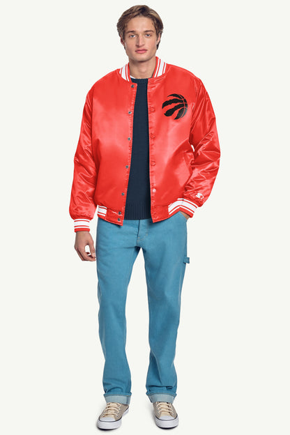 Starter MENS TORONTO RAPTORS PRINTED GRAPHIC SATIN VARSITY JACKET