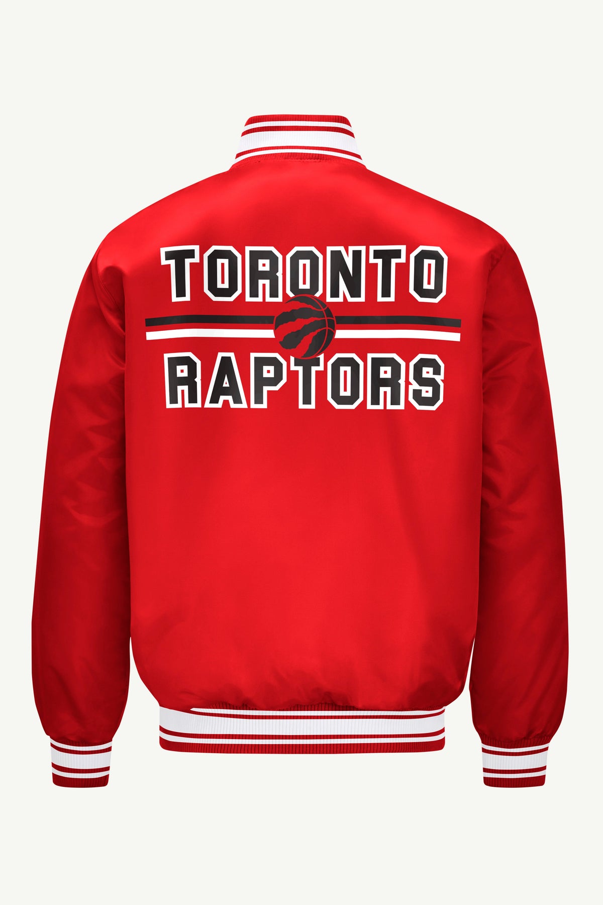 Starter MENS TORONTO RAPTORS MESH LOOK SATIN VARSITY JACKET