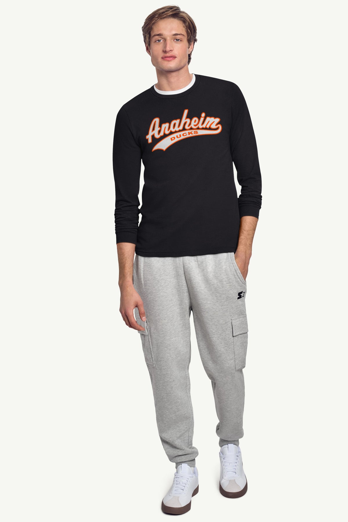 Starter MENS ANAHEIM DUCKS TAILSWEEP LONG SLEEVE T SHIRT