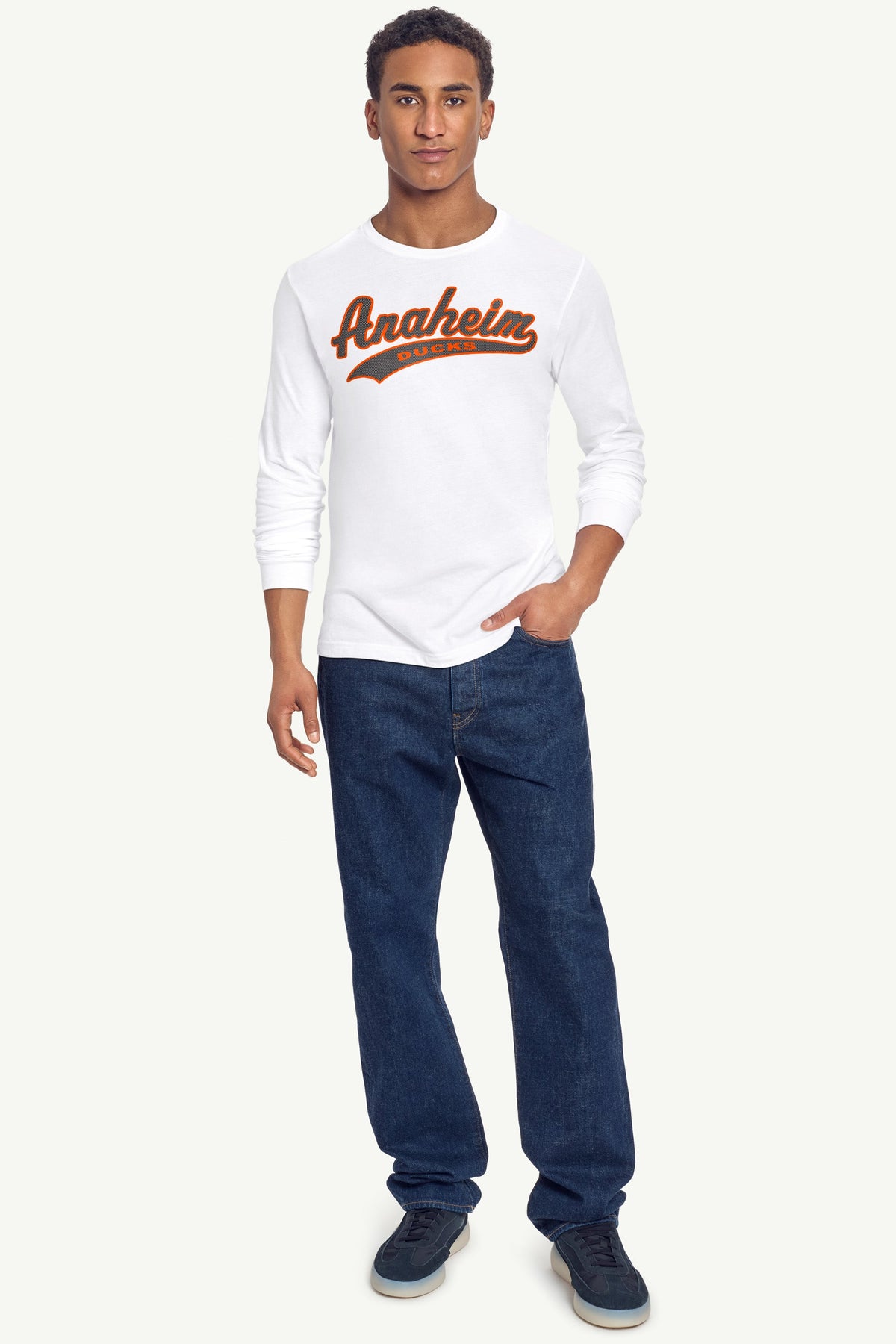 Starter MENS ANAHEIM DUCKS TAILSWEEP LONG SLEEVE T SHIRT