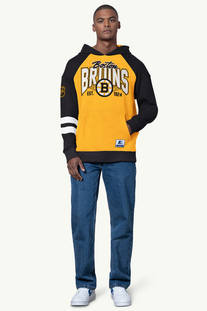 Starter MENS BOSTON BRUINS INTERCEPTION COLORBLOCK HOODIE