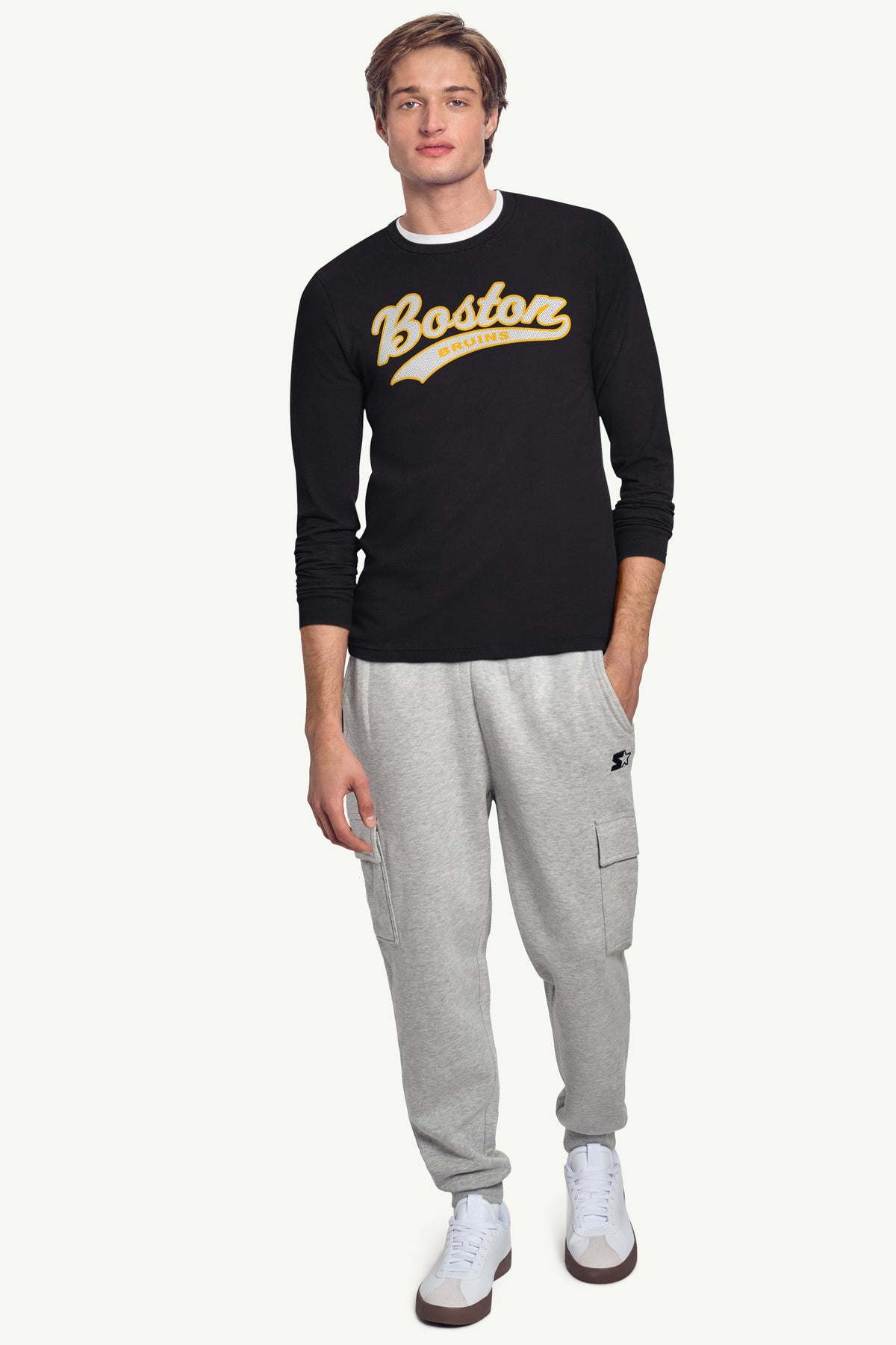 Starter MENS BOSTON BRUINS TAILSWEEP LONG SLEEVE T SHIRT