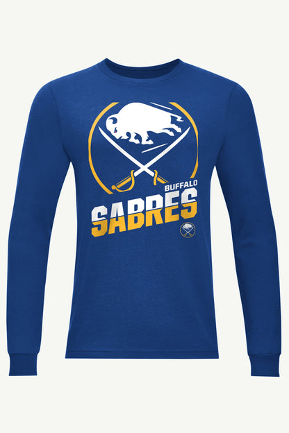 Starter MENS BUFFALO SABRES LOGO ZOOM LONG SLEEVE T SHIRT