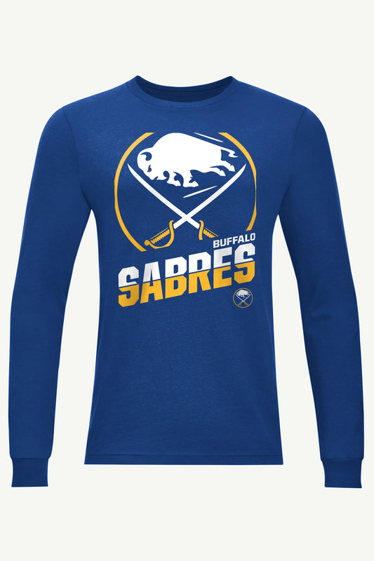 Starter MENS BUFFALO SABRES LOGO ZOOM LONG SLEEVE T SHIRT