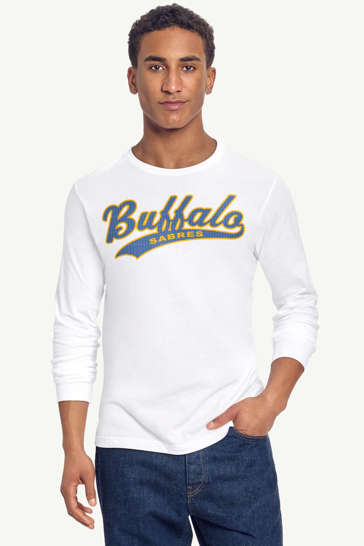 Starter MENS BUFFALO SABRES TAILSWEEP LONG SLEEVE T SHIRT