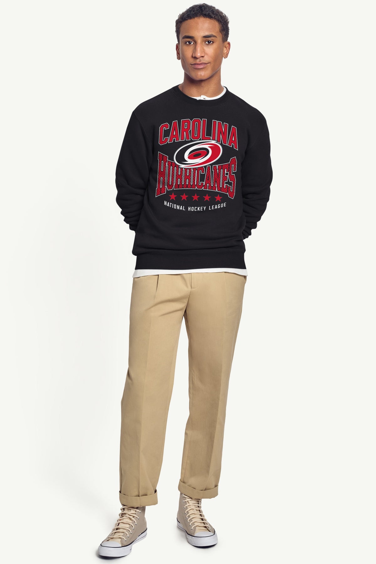 Starter MENS CAROLINA HURRICANES CENTER SQUEEZE SWEATSHIRT