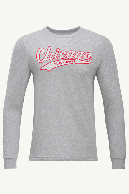 Starter MENS CHICAGO BLACKHAWKS TAILSWEEP LONG SLEEVE T SHIRT