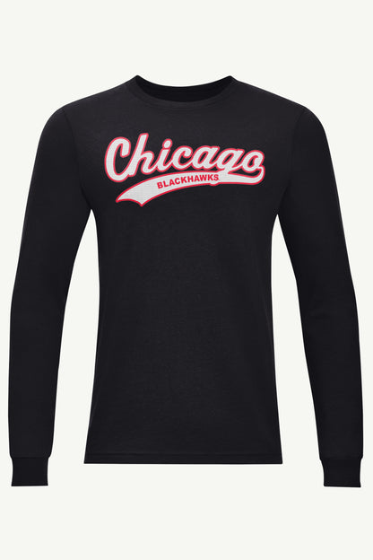 Starter MENS CHICAGO BLACKHAWKS TAILSWEEP LONG SLEEVE T SHIRT