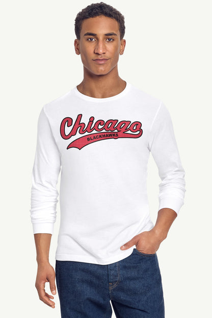Starter MENS CHICAGO BLACKHAWKS TAILSWEEP LONG SLEEVE T SHIRT