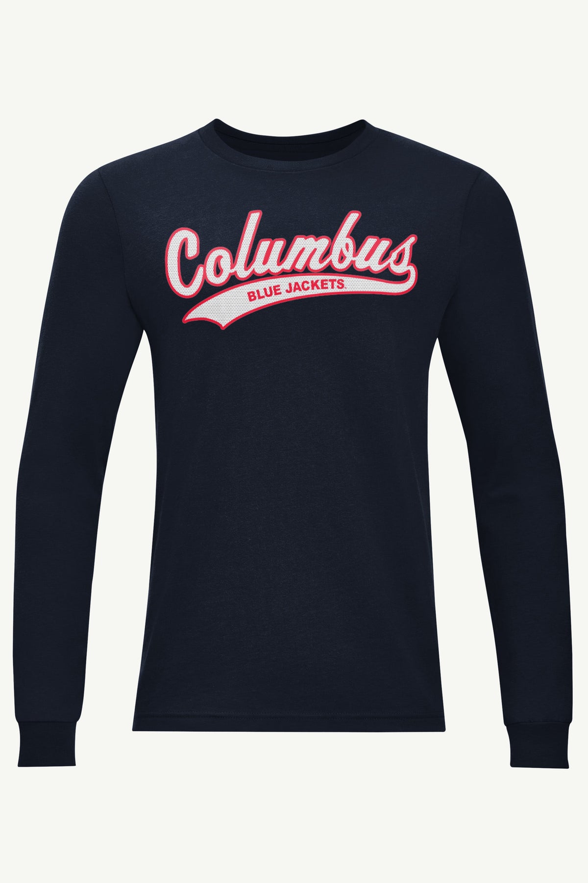 Starter MENS COLUMBUS BLUE JACKETS TAILSWEEP LONG SLEEVE T SHIRT