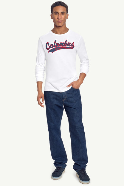 Starter MENS COLUMBUS BLUE JACKETS TAILSWEEP LONG SLEEVE T SHIRT