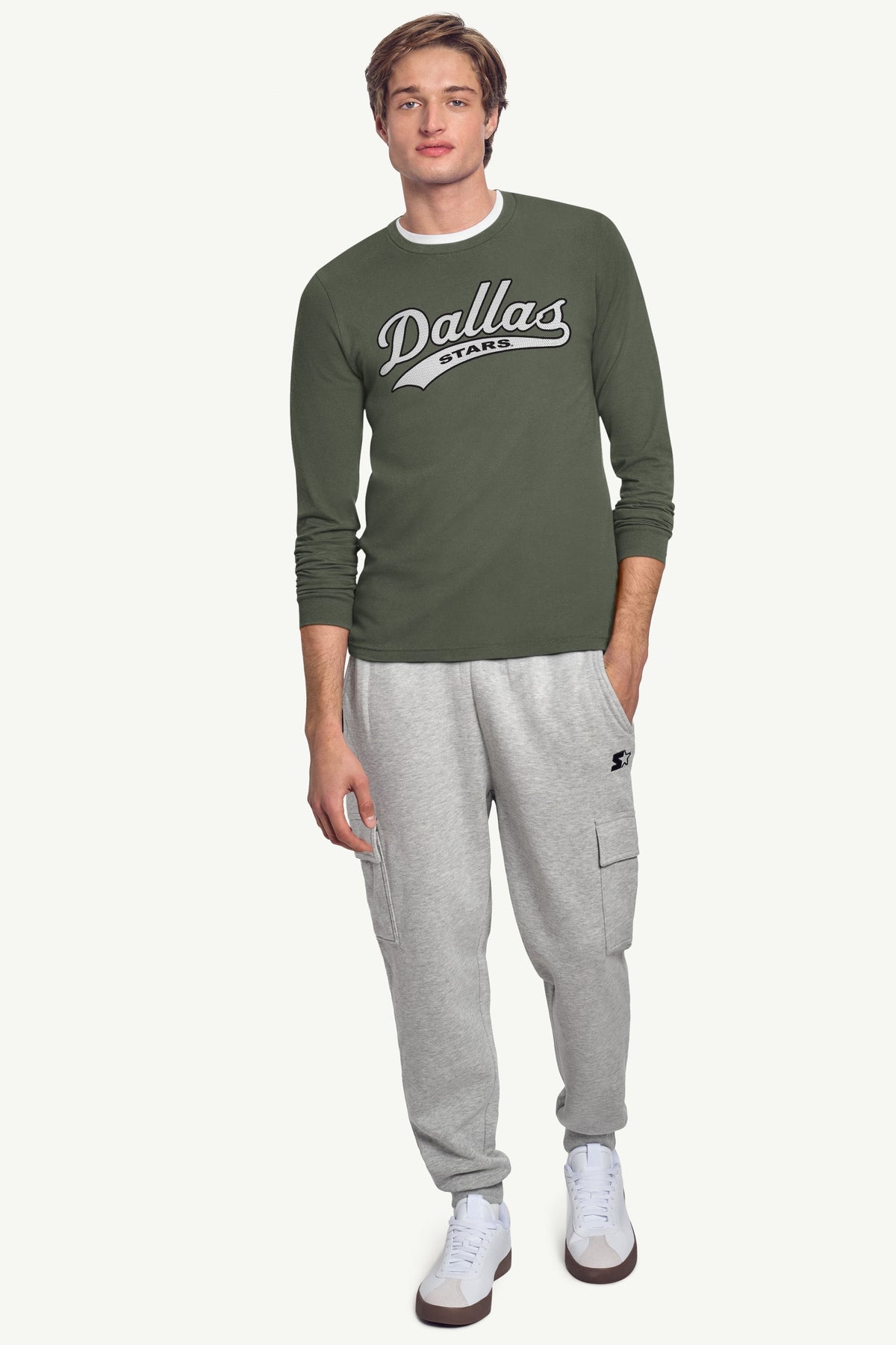 Starter MENS DALLAS STARS TAILSWEEP LONG SLEEVE T SHIRT