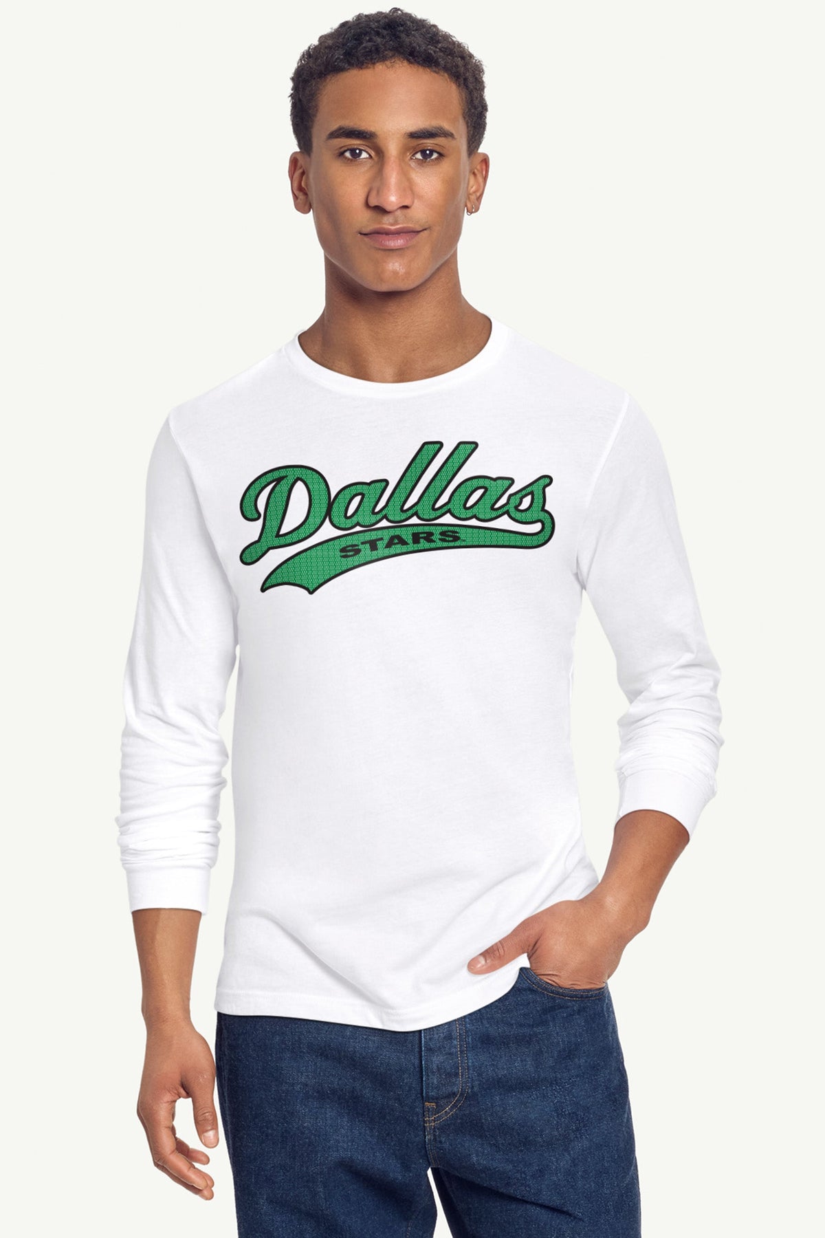 Starter MENS DALLAS STARS TAILSWEEP LONG SLEEVE T SHIRT
