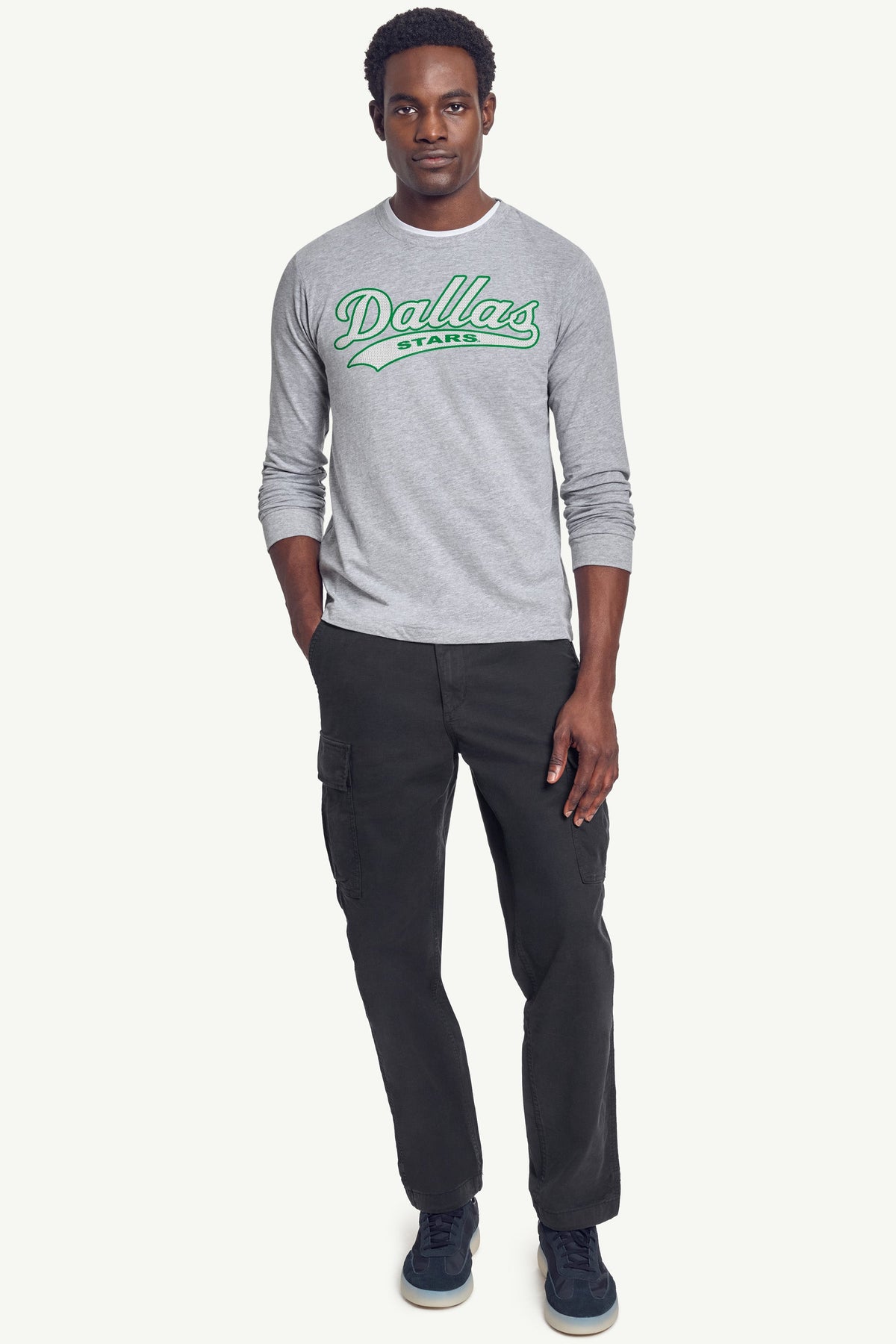 Starter MENS DALLAS STARS TAILSWEEP LONG SLEEVE T SHIRT