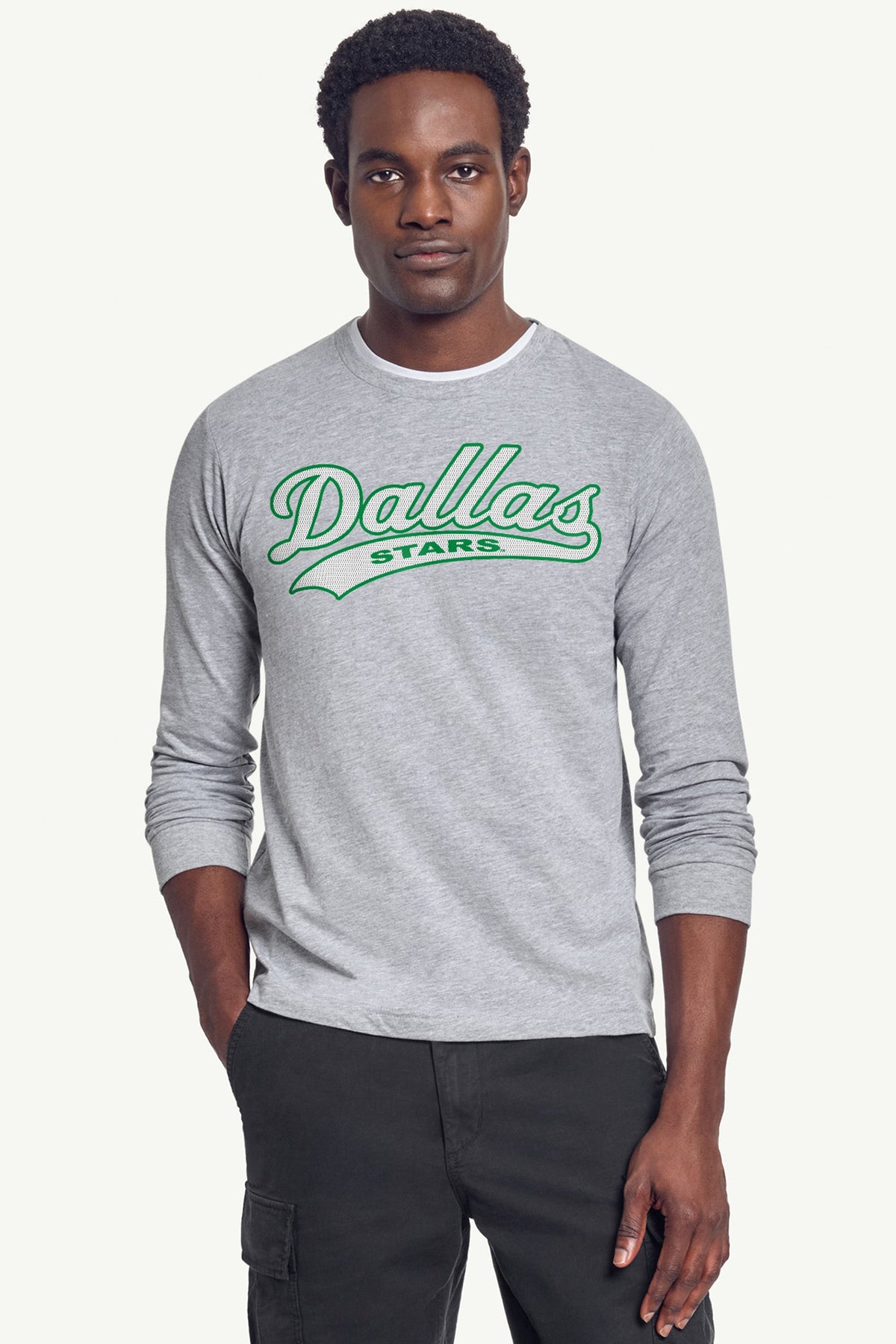 Starter MENS DALLAS STARS TAILSWEEP LONG SLEEVE T SHIRT