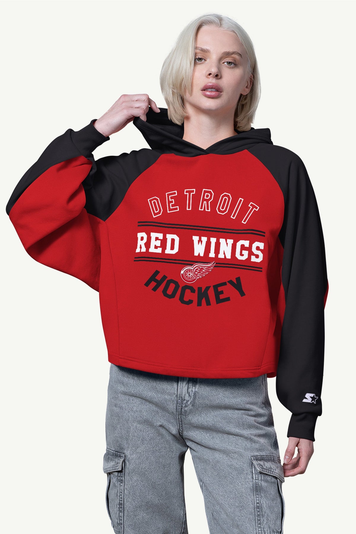 Starter WOMENS DETROIT RED WINGS CROPPED HOODIE