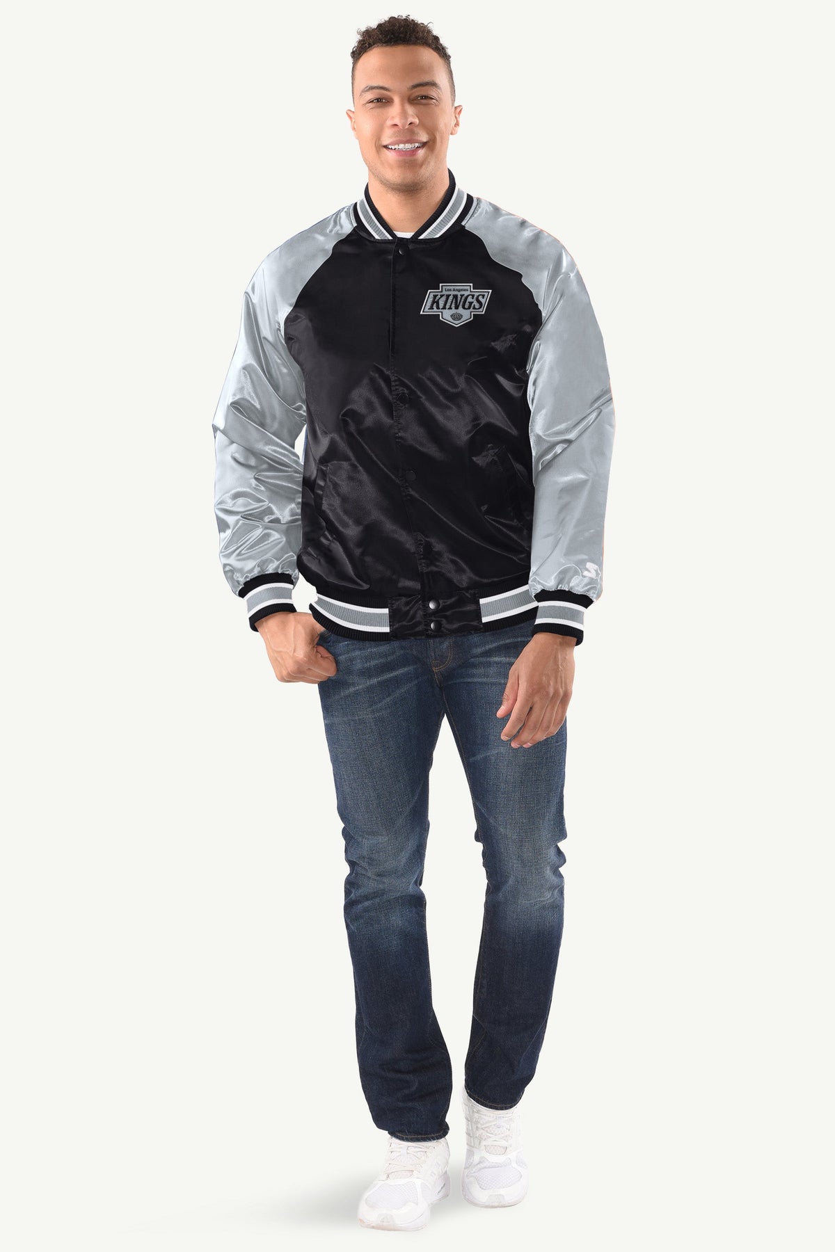 Starter MENS LOS ANGELES KINGS INDUCTEE SATIN VARSITY JACKET
