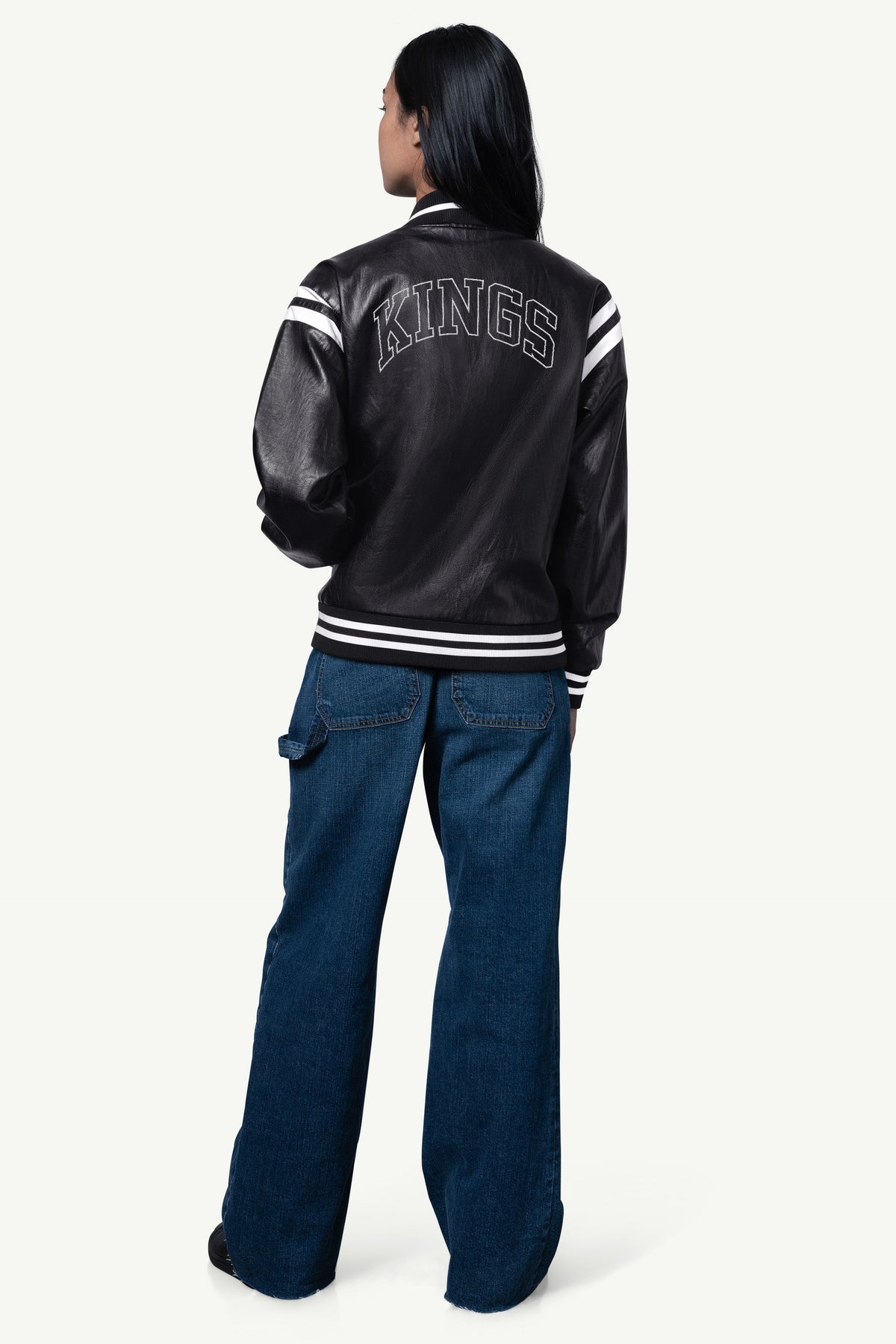 Starter WOMENS LOS ANGELES KINGS FAUX LEATHER VARSITY