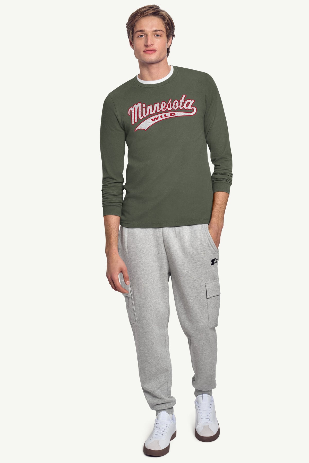 Starter MENS MINNESOTA WILD TAILSWEEP LONG SLEEVE T SHIRT