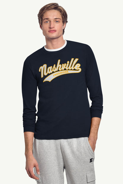 Starter MENS NASHVILLE PREDATORS TAILSWEEP LONG SLEEVE T SHIRT