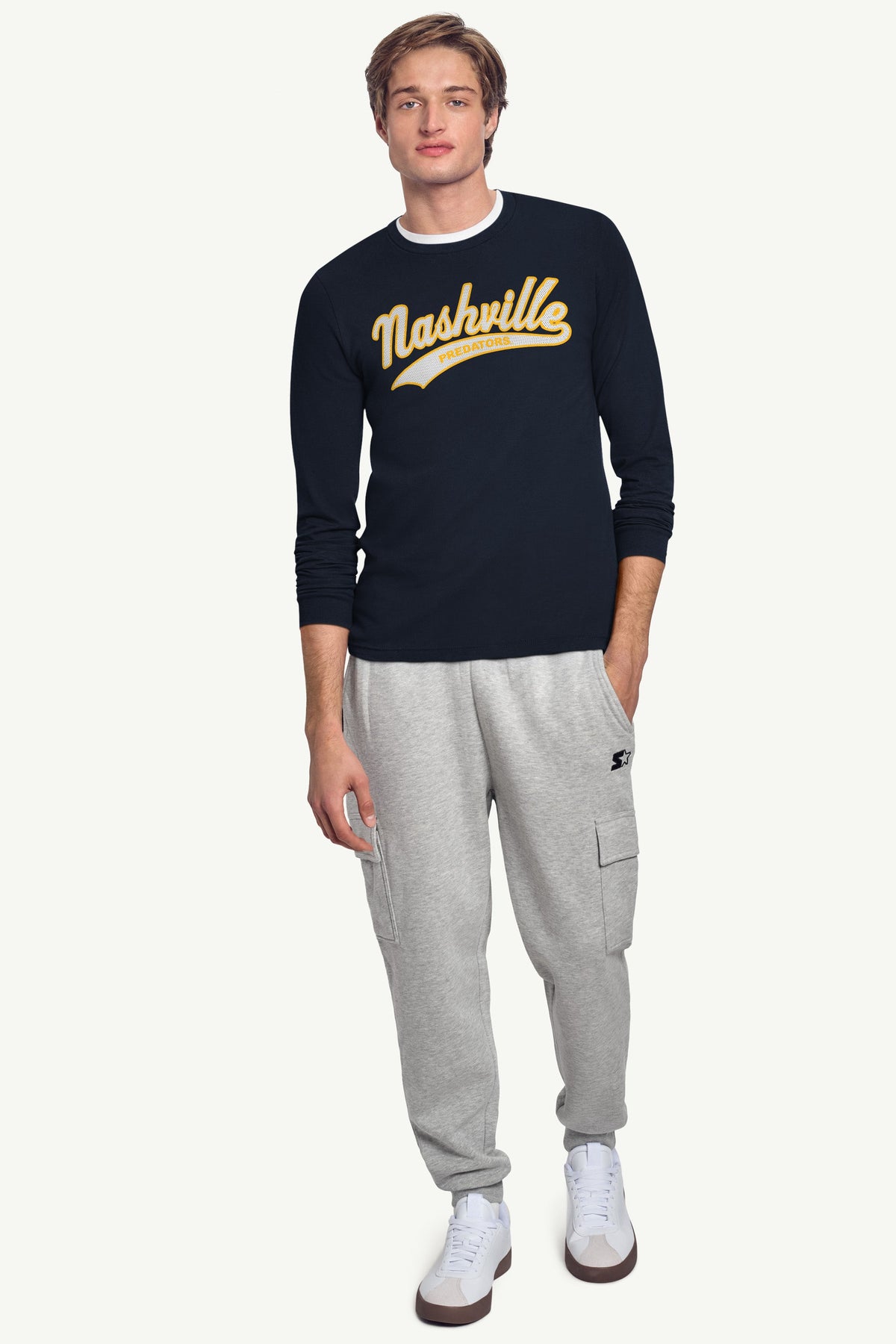Starter MENS NASHVILLE PREDATORS TAILSWEEP LONG SLEEVE T SHIRT