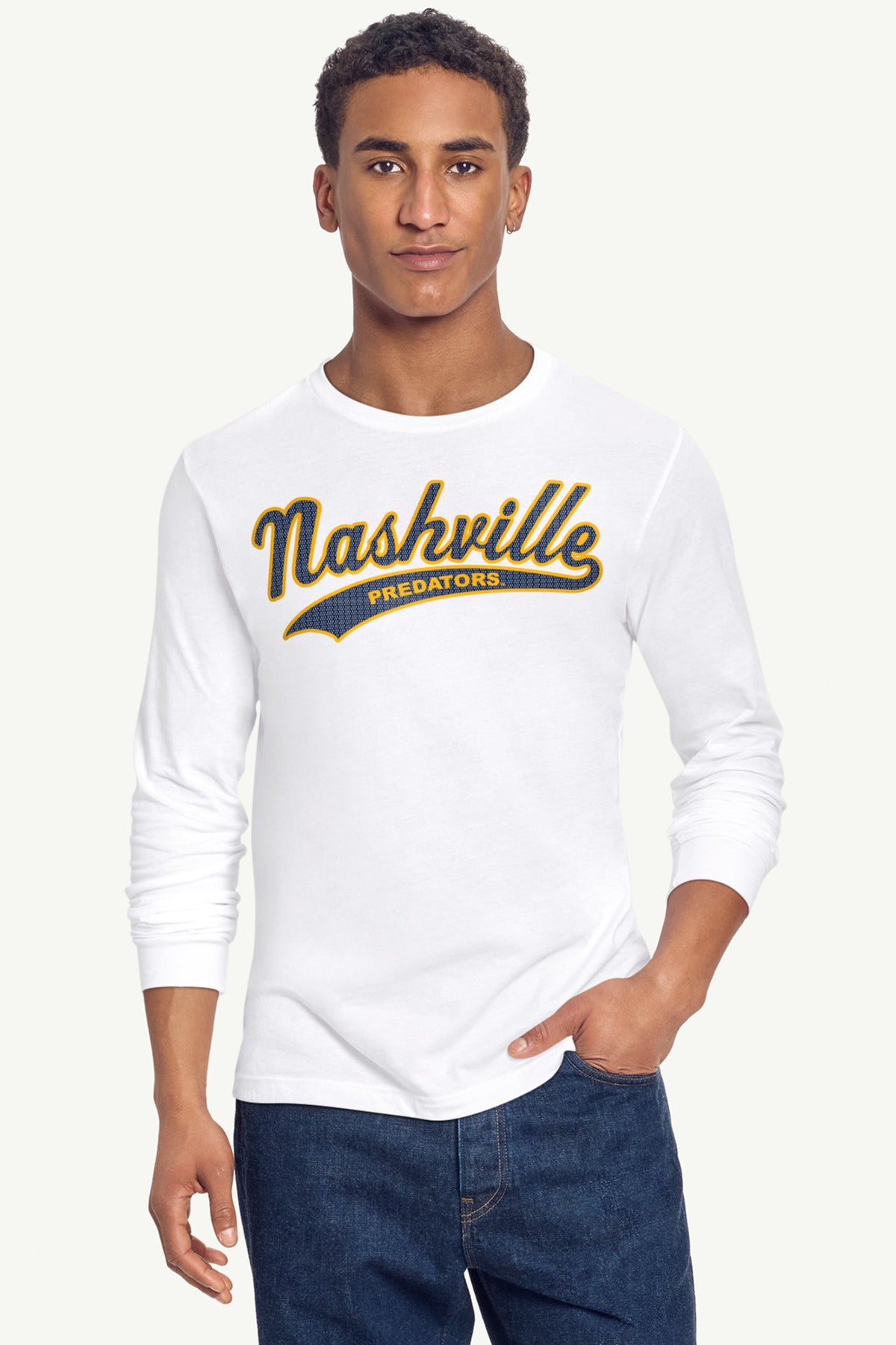 Starter MENS NASHVILLE PREDATORS TAILSWEEP LONG SLEEVE T SHIRT