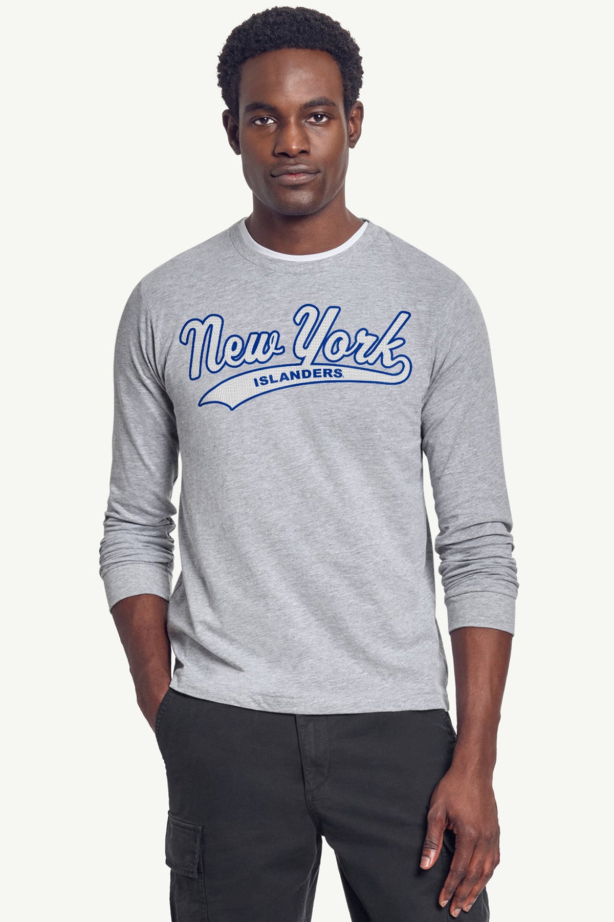 Starter MENS NEW YORK ISLANDERS TAILSWEEP LONG SLEEVE T SHIRT