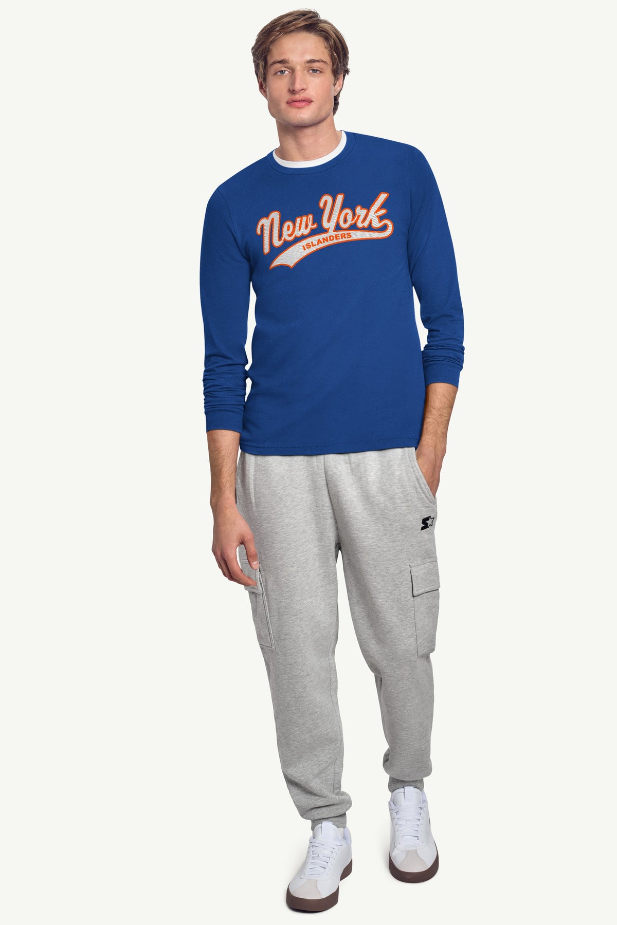 Starter MENS NEW YORK ISLANDERS TAILSWEEP LONG SLEEVE T SHIRT
