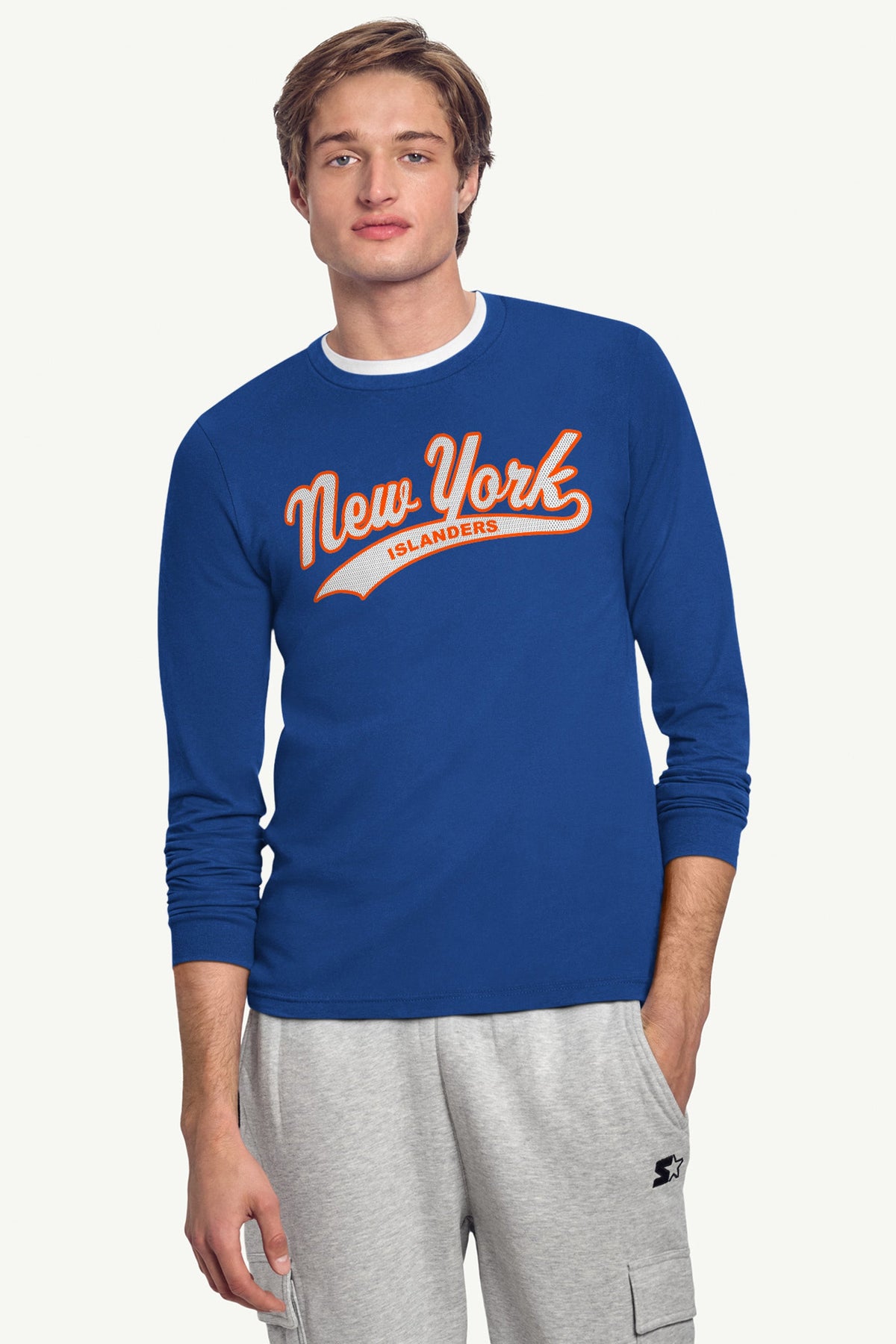 Starter MENS NEW YORK ISLANDERS TAILSWEEP LONG SLEEVE T SHIRT