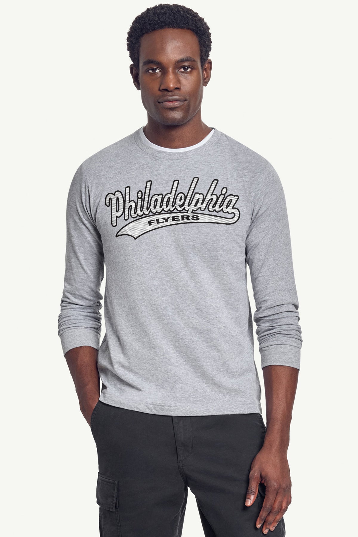Starter MENS PHILADELPHIA FLYERS TAILSWEEP LONG SLEEVE T SHIRT