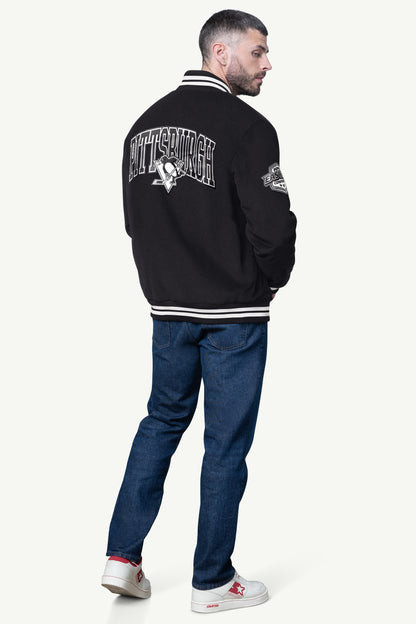 Starter MENS PITTSBURGH PENGUINS BLACKOUT CORDUROY VARSITY JACKET