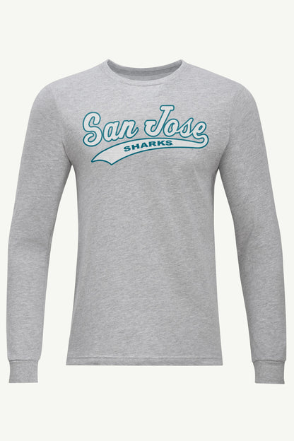 Starter MENS SAN JOSE SHARKS TAILSWEEP LONG SLEEVE T SHIRT
