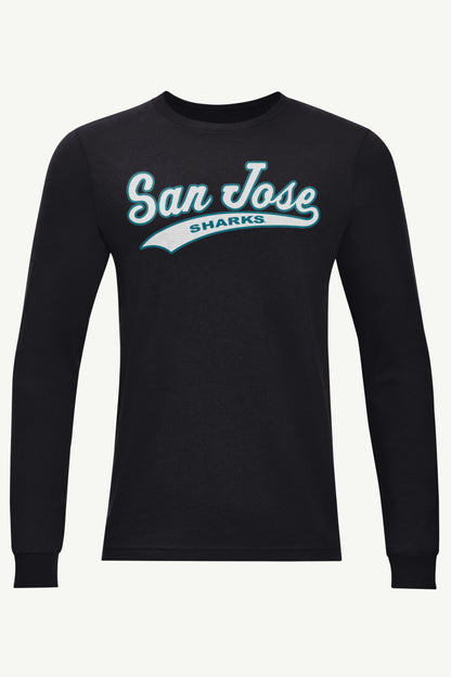 Starter MENS SAN JOSE SHARKS TAILSWEEP LONG SLEEVE T SHIRT