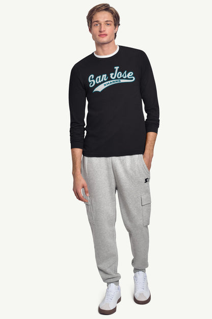 Starter MENS SAN JOSE SHARKS TAILSWEEP LONG SLEEVE T SHIRT