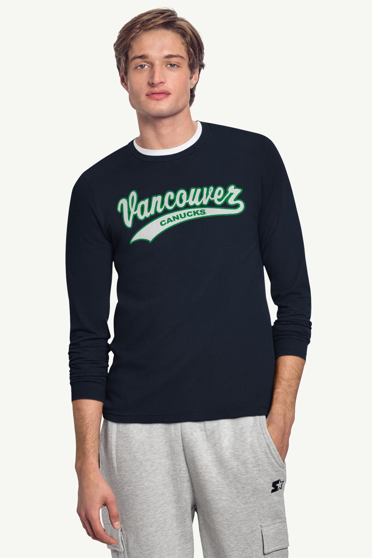 Starter MENS VANCOUVER CANUCKS TAILSWEEP LONG SLEEVE T SHIRT