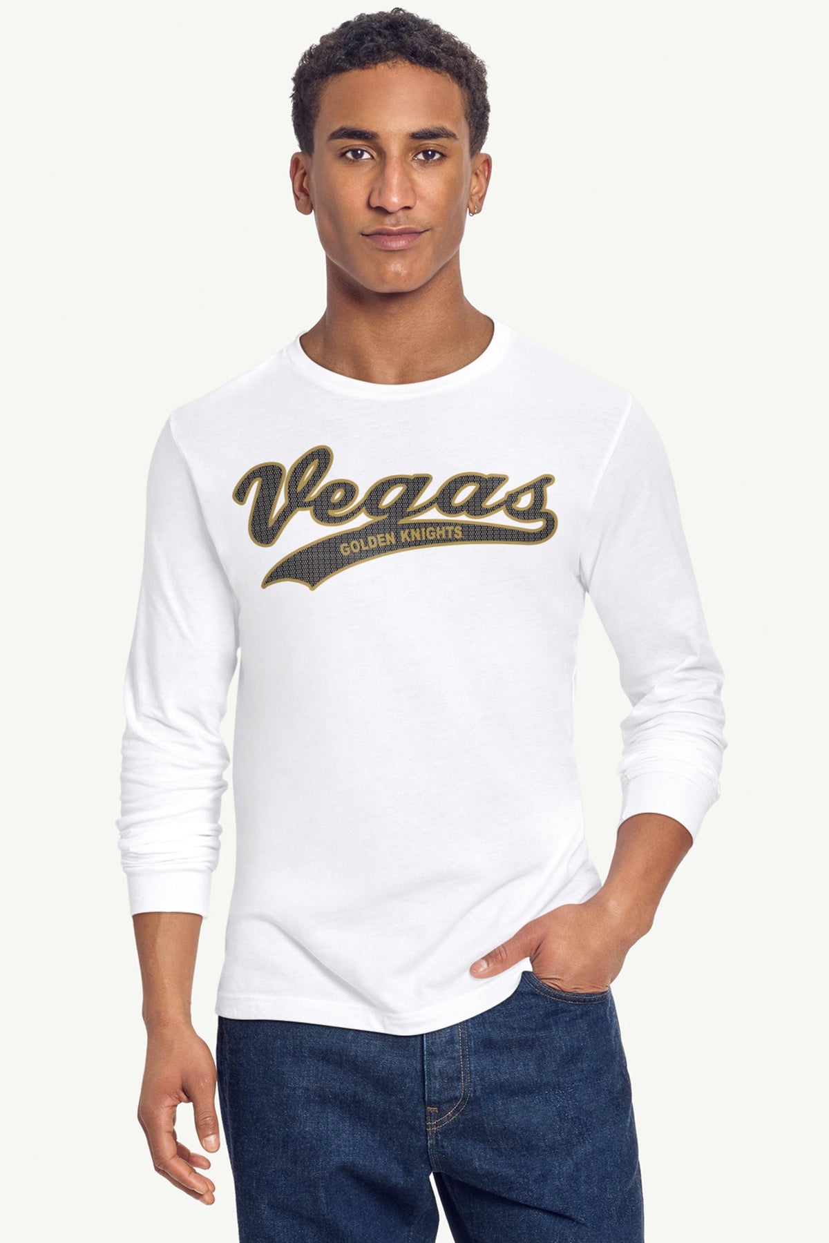 Starter MENS LAS VEGAS GOLDEN KNIGHTS TAILSWEEP LONG SLEEVE T SHIRT