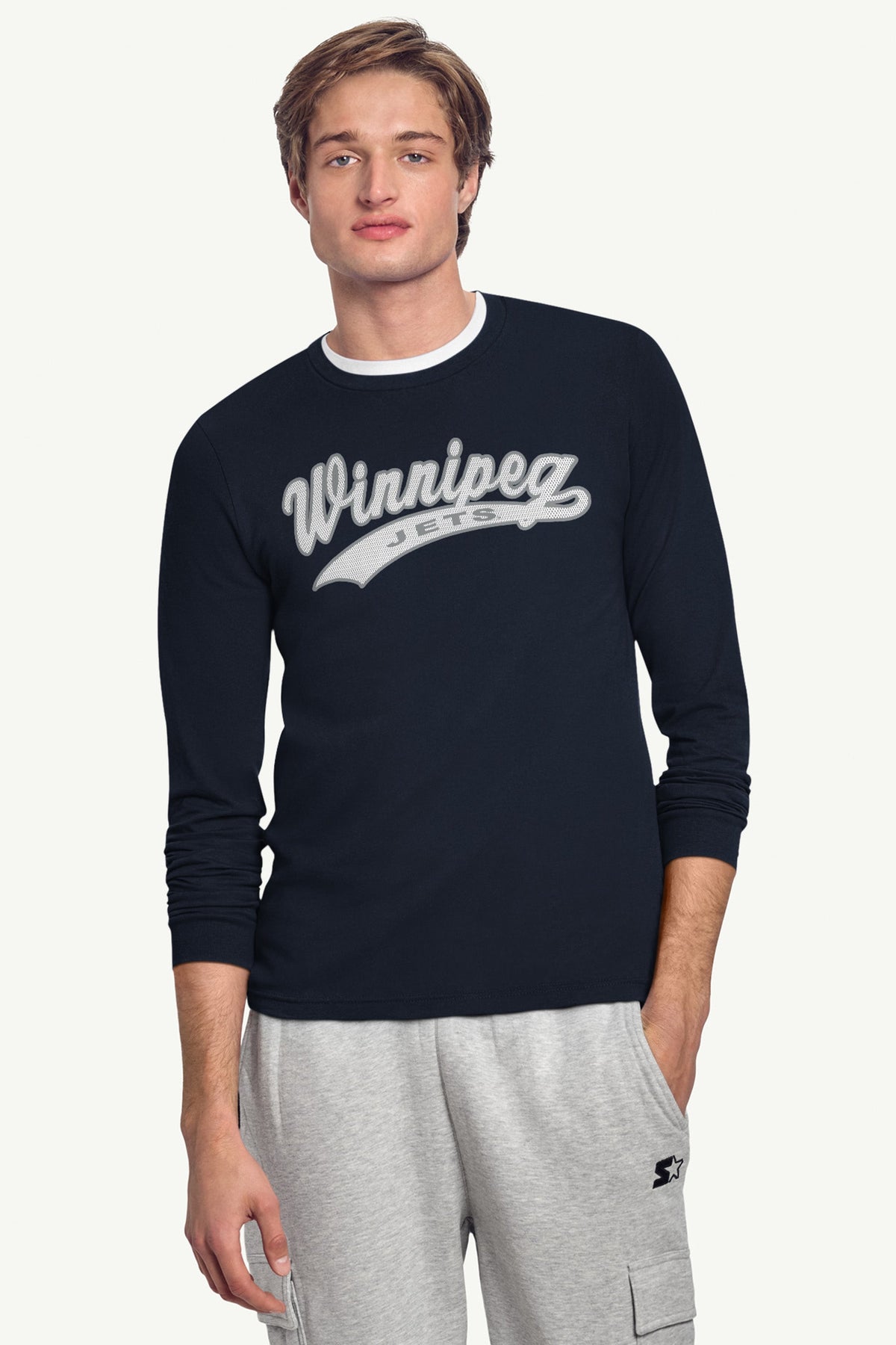 Starter MENS WINNIPEG JETS TAILSWEEP LONG SLEEVE T SHIRT