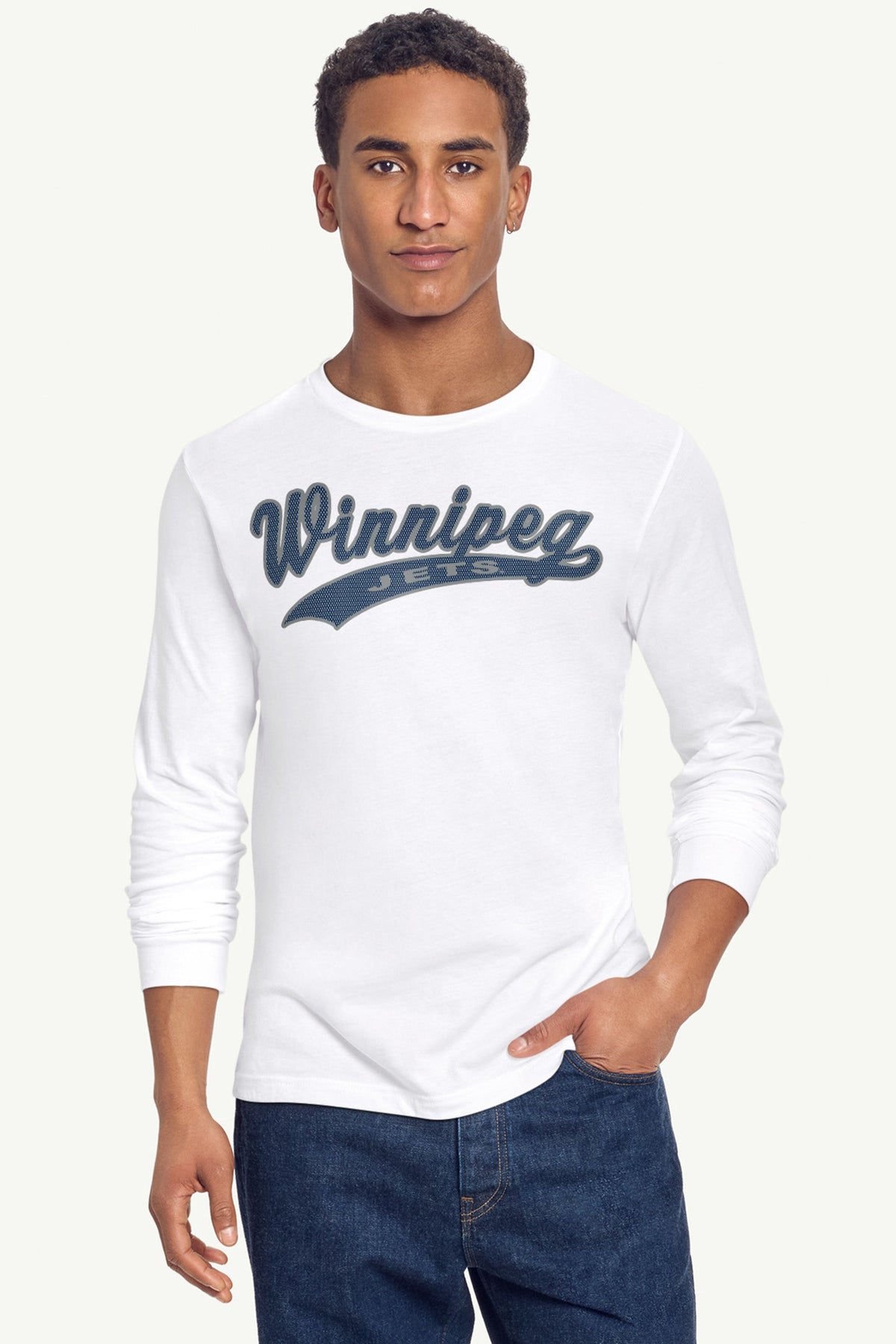 Starter MENS WINNIPEG JETS TAILSWEEP LONG SLEEVE T SHIRT