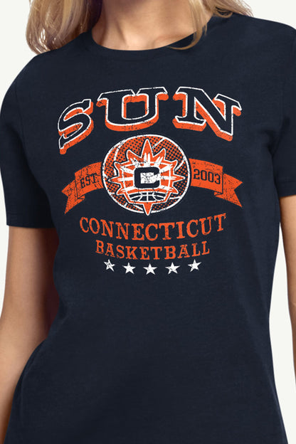 Starter WOMENS WNBA CONNECTICUT SUN BLEACHERS & BANNER T SHIRT