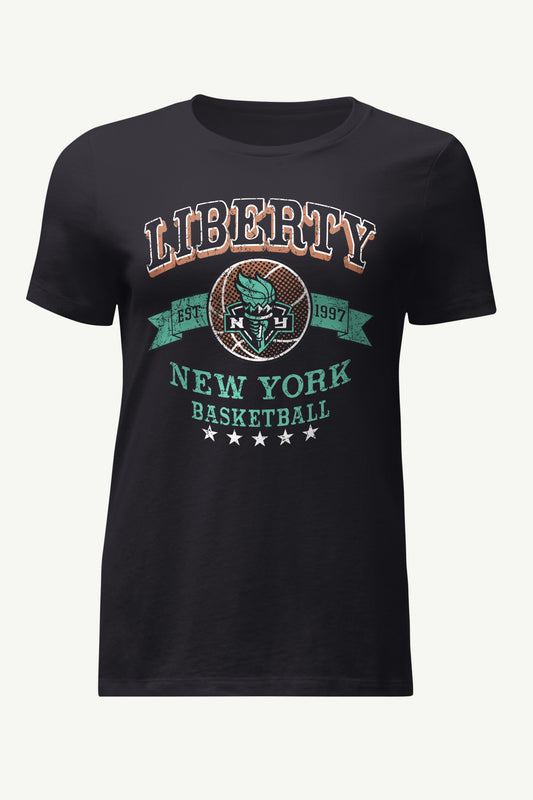 Starter WOMENS WNBA NEW YOR LIBERTY BLEACHERS & BANNER T SHIRT