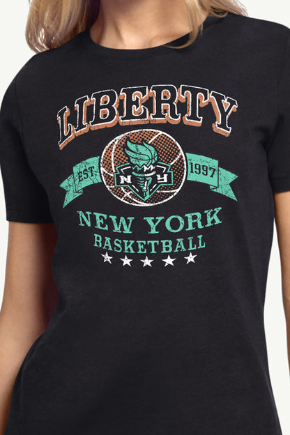 Starter WOMENS WNBA NEW YOR LIBERTY BLEACHERS & BANNER T SHIRT