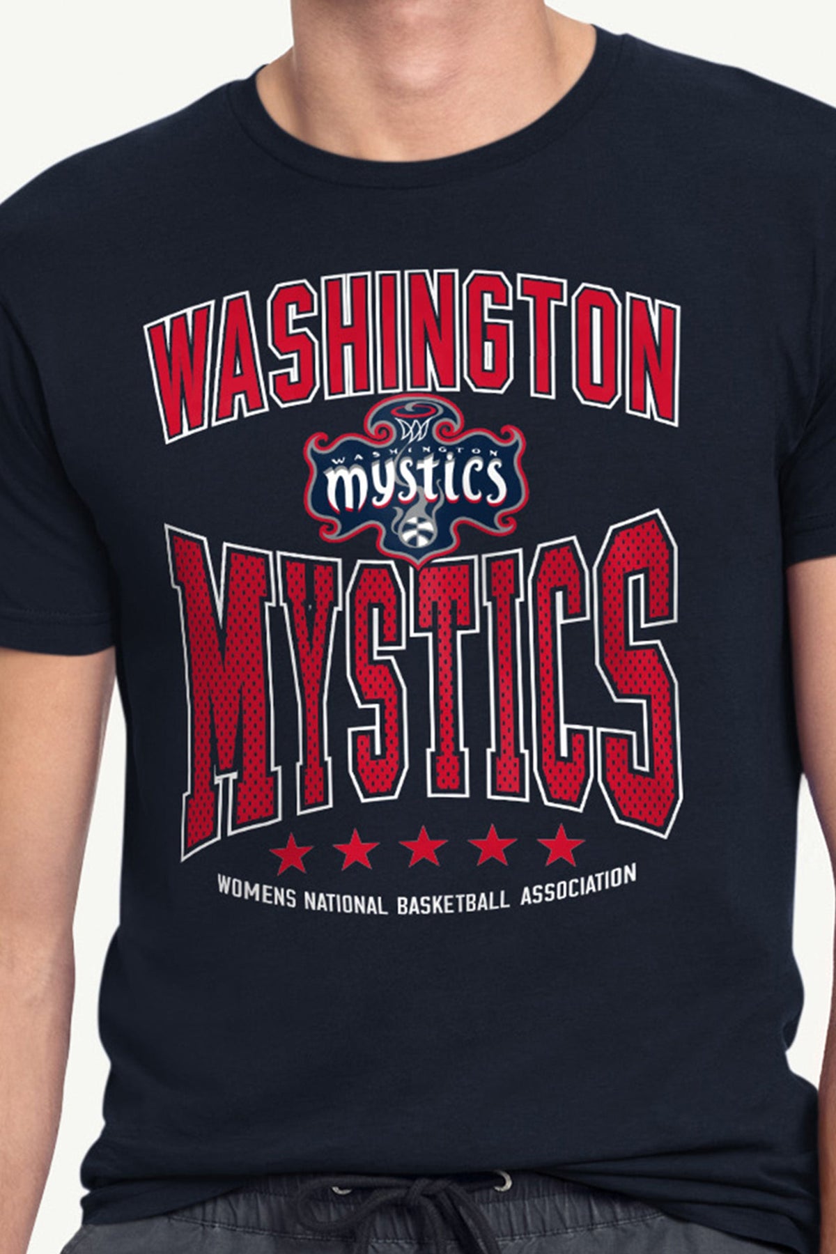 Starter MENS WNBA WASHINGTON MYSTICS CENTER SQUEEZE T SHIRT