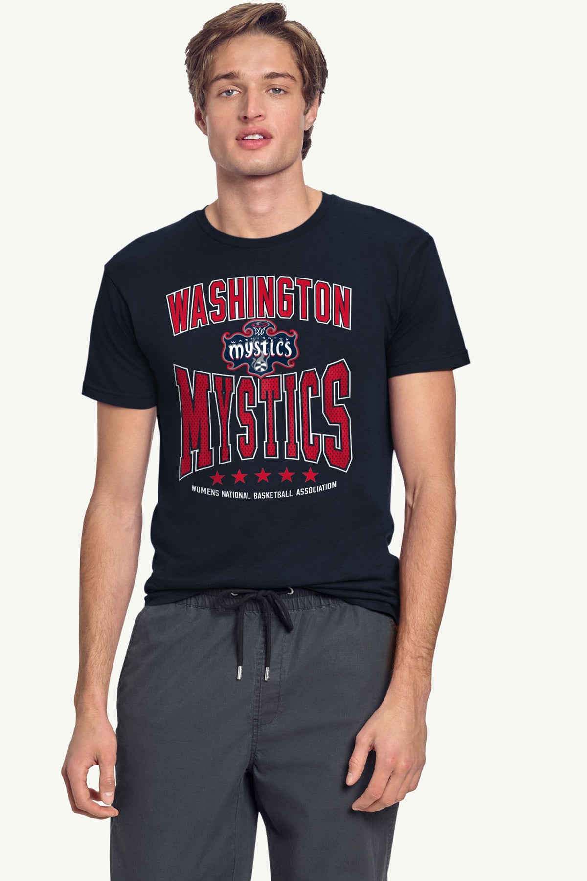 Starter MENS WNBA WASHINGTON MYSTICS CENTER SQUEEZE T SHIRT