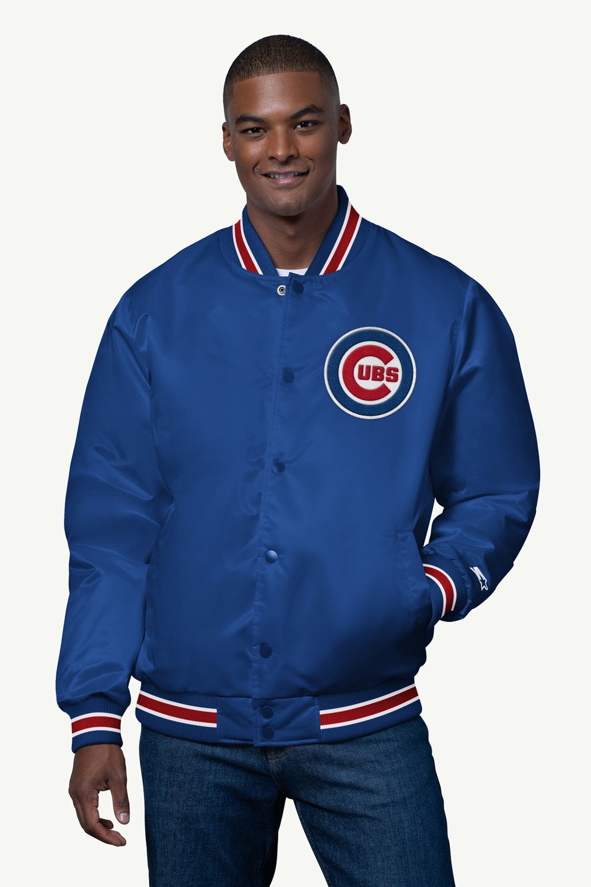 Starter MENS CHICAGO CUBS SATIN VARSITY JACKET