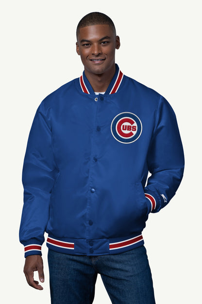 Starter MENS CHICAGO CUBS SATIN VARSITY JACKET